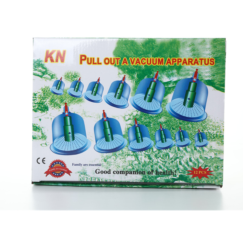 English household cupping device, vacuum suction type, thickened explosion-proof ABS plastic material, 12-can cupping Application Scenario