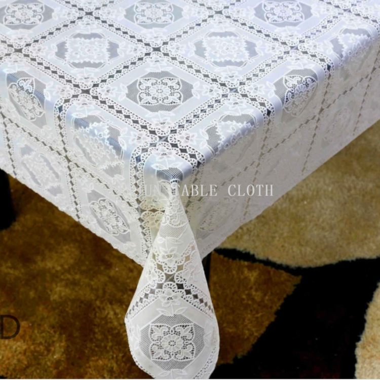 Encaje de PVC américa europa áfrica mantel impermeable antiaceite fácil de limpiar mantel de PVC