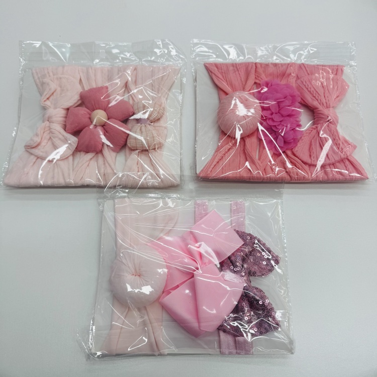新款儿童发带三件套婴幼儿蝴蝶结头带套装组合跨境宝宝饰品三条装