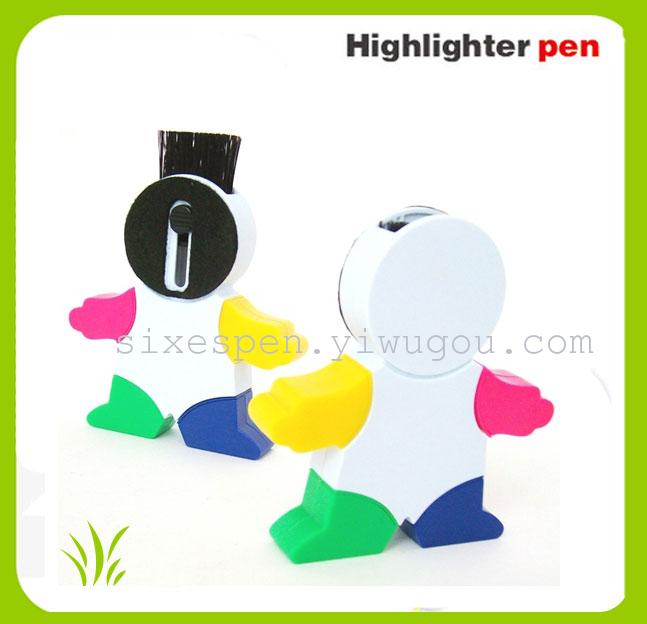Four-color ribbon brush, printable LOGO teddy bear gift highlighter details Picture