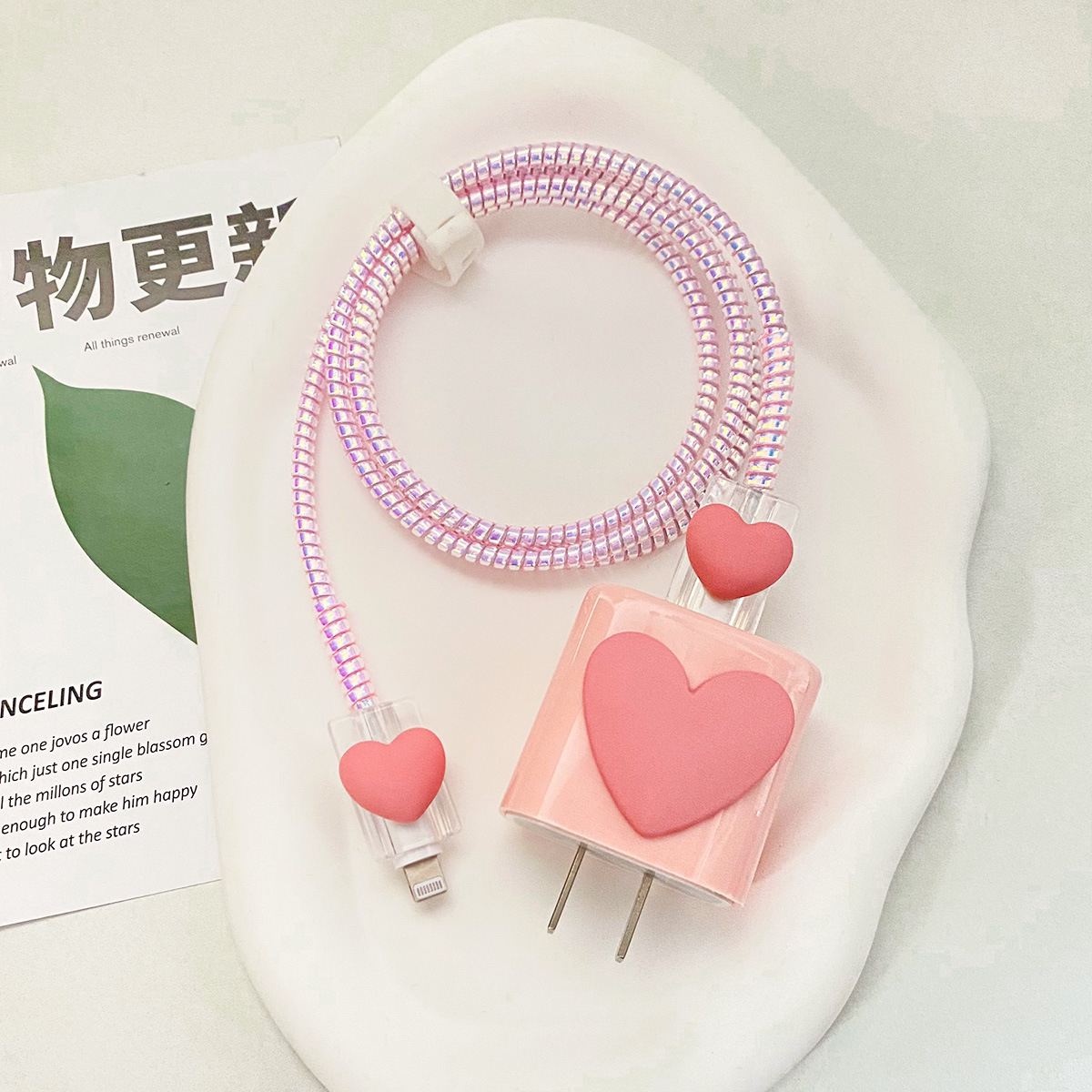 The new heart-shaped charger protection case is suitable for the 18/20w US and European standard universal winding rope of Apple's fast charging head Specification image