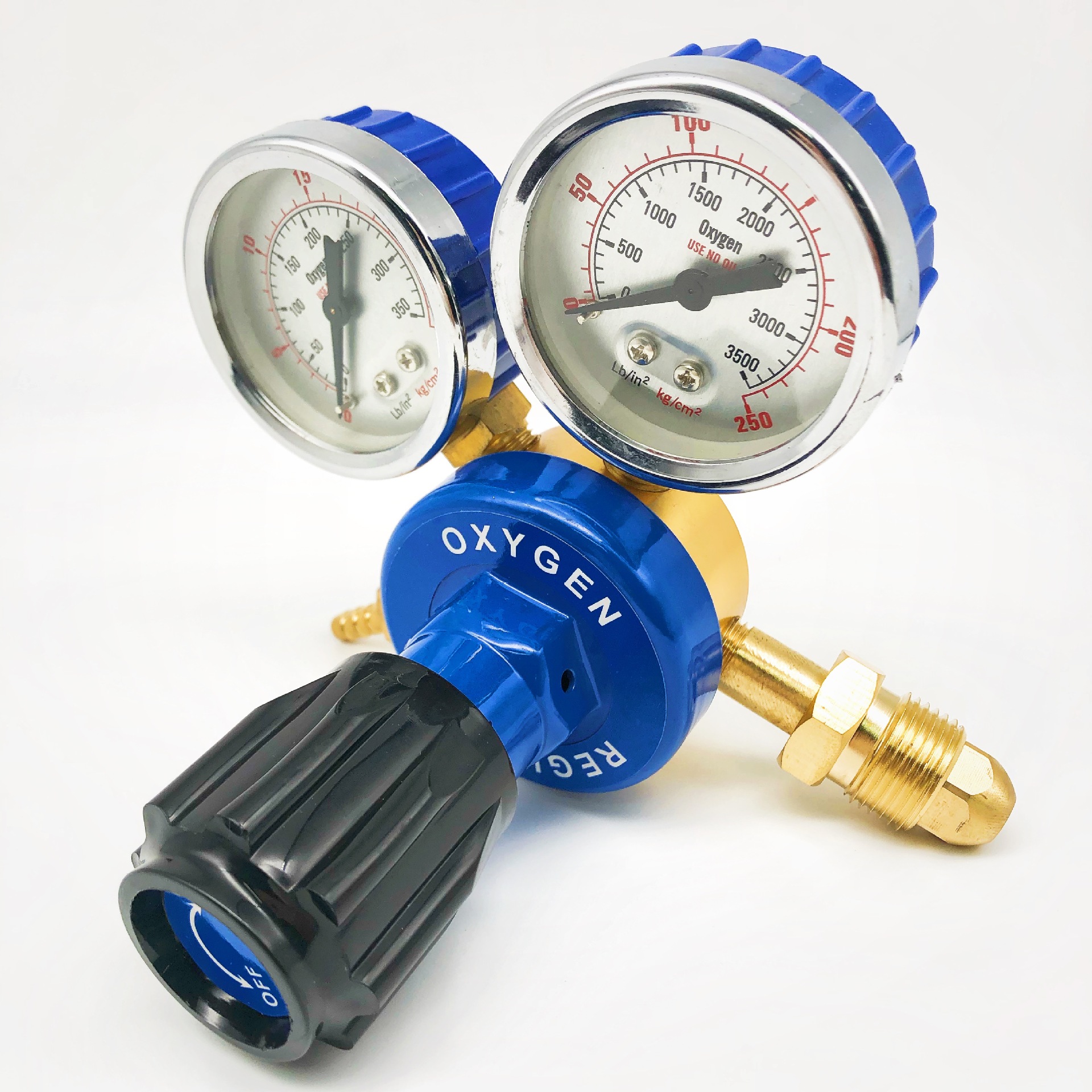CGA580 external thread outlet surface thread adjustable gas gauge oxygen pressure reducer in stock wholesale