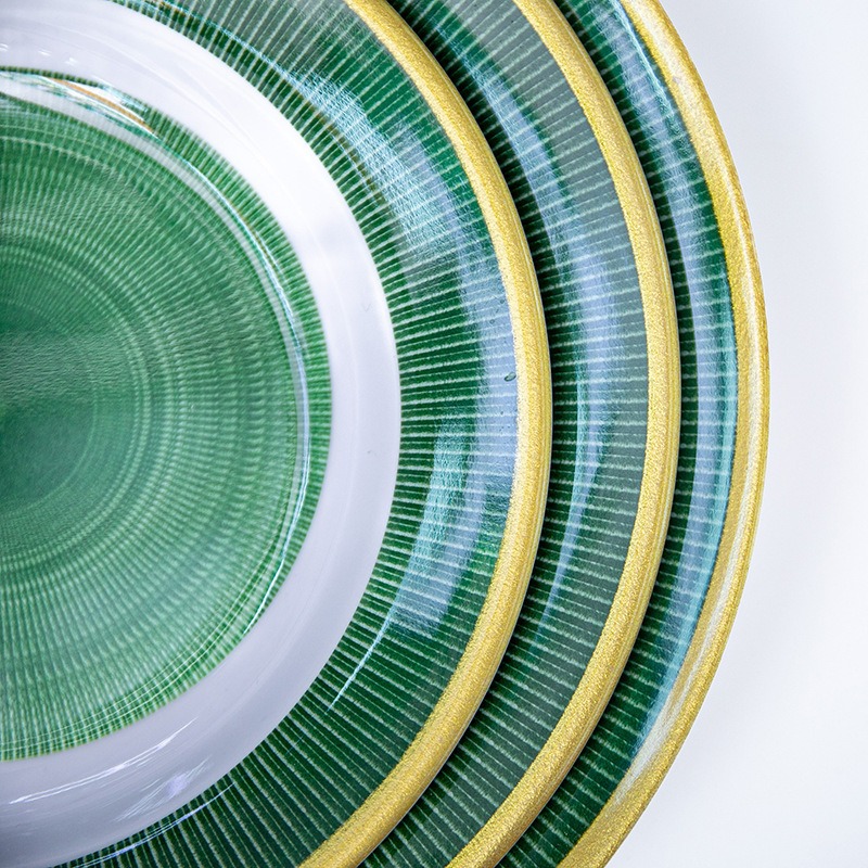 跨境密胺餐具烧烤盘子牛排餐盘火锅菜盘烤肉店平面盘寿司摆盘商用