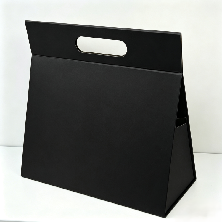 Triangular hand-held folding gift box, customizable logo, high-end gift packaging box, souvenir packaging, gift box, paper box, gift box Item Picture