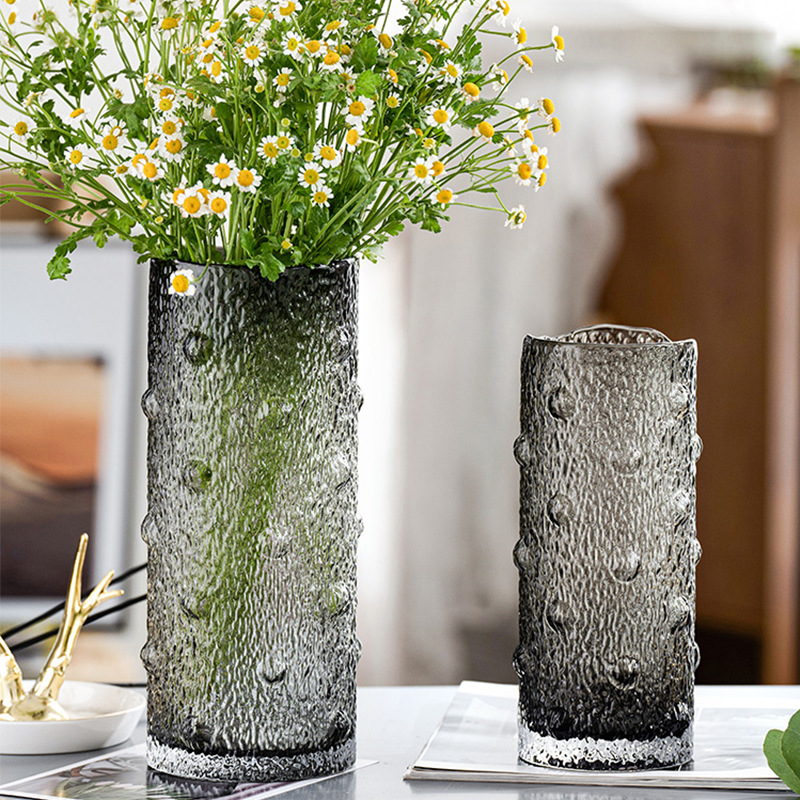 北欧ins风玻璃花瓶高级感水培鲜花花器居家大口径插花瓶装饰摆件细节图