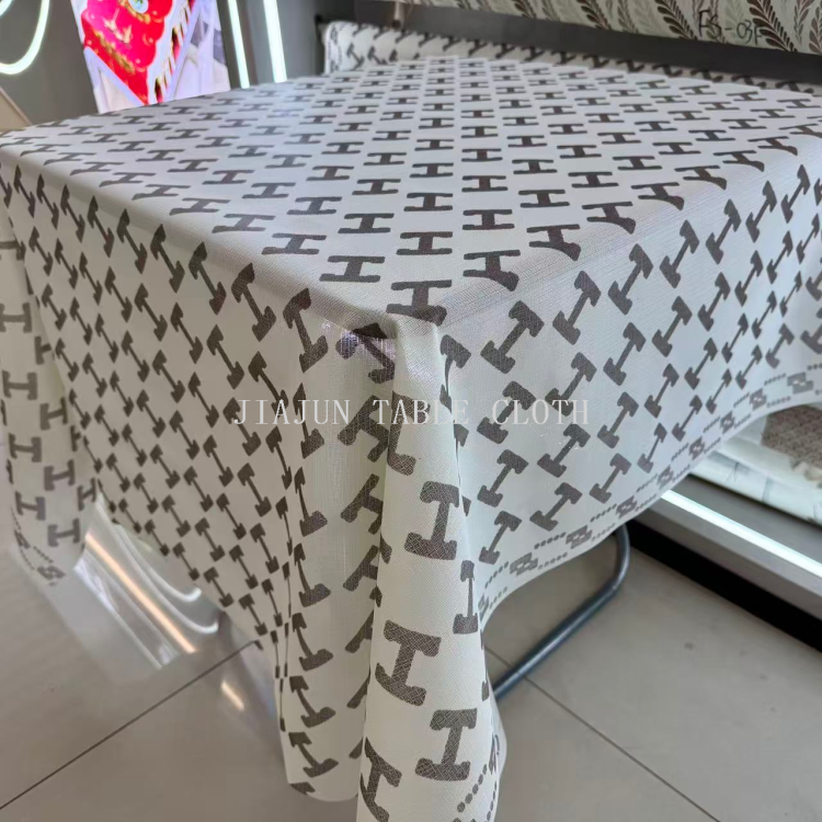 Blanco con negro H patrón mantel mahjong mantel tela de mesa de PVC decoración de navidad para el hogar