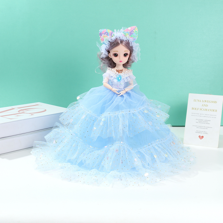 网红玩具网纱蝴蝶结连衣裙公主洋娃娃儿童小女孩玩偶生日礼物玩具