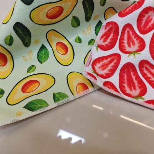 Avocado strawberry digital printing cleaning towel cleaning cloth details Picture
