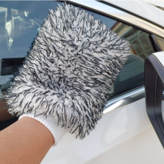2023 new double-sided colored long and short pile coral pile car cleaning gloves, fine fiber cleaning car washing tools Item Picture