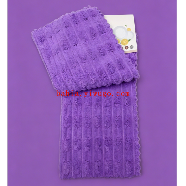 Bahia Polka dot double-sided microfiber cleaning cloth is a highly efficient oil-stain and water-absorbing kitchen cloth in purple series Specification image