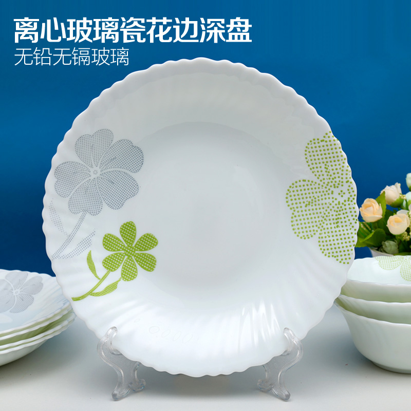 OPAL GLASSWARE白玉瓷乳白耐热钢化玻璃绿色产品餐具