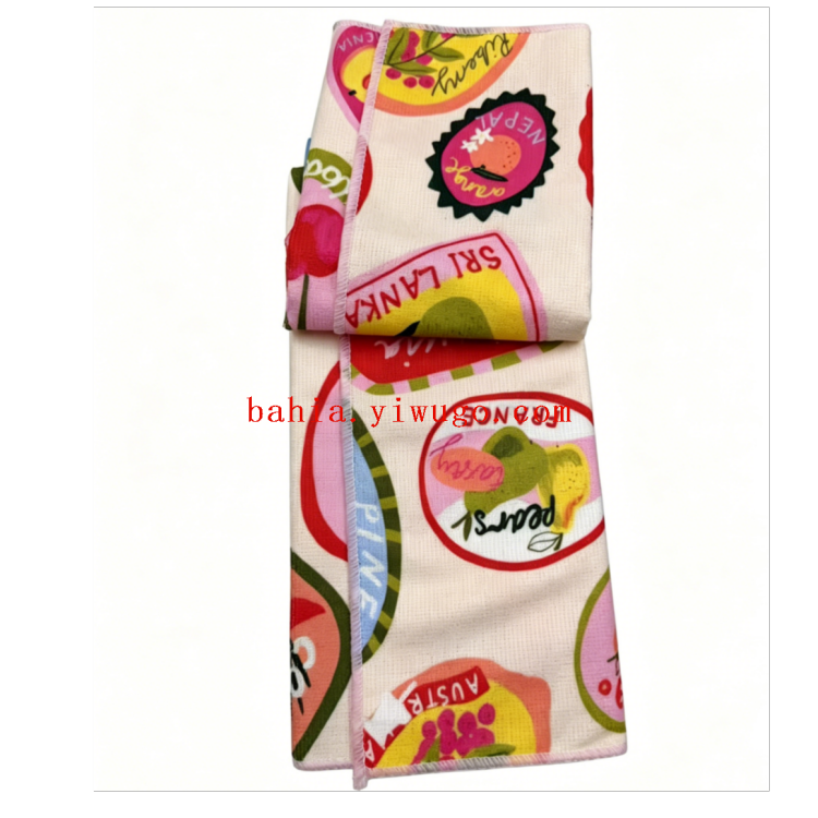 Summer cool fruit-printed small square towel, absorbent, breathable and multi-purpose cleaning towel Specification image
