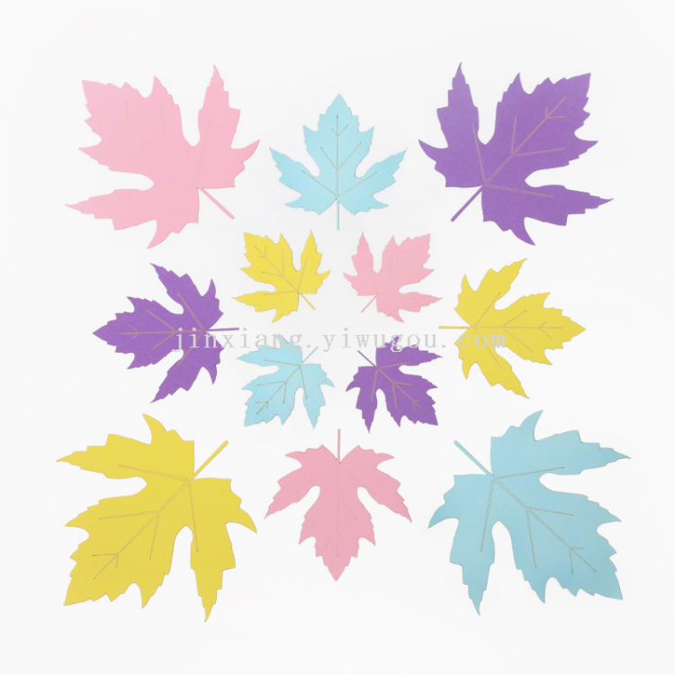 3D立体家居装饰仿真花朵 四叶草枫叶银杏叶家居装饰纸质