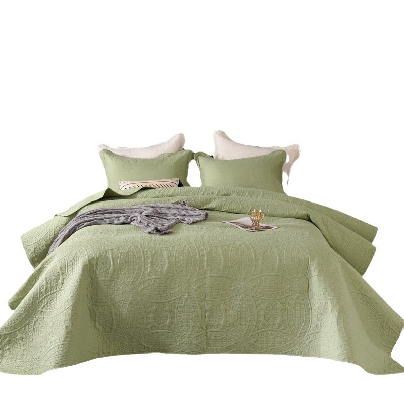 Solid color bed cover three-piece set cross-border e-commerce four-season export foreign trade washed cotton plain color quilted thickened bed sheet wholesale Application Scenario