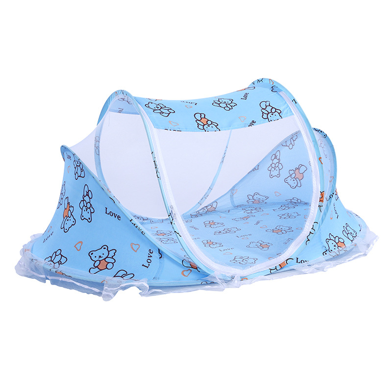 Baby mosquito net cartoon, no installation required, foldable with frame, baby mosquito net, BB yurt, newborn bed mosquito net cover Application Scenario