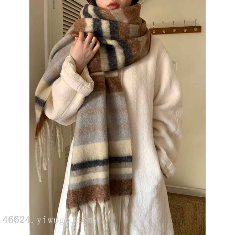 Cross-border scarf wholesale e-commerce platform 88 Cotton Candy series horizontal thick beard Scarves live-streaming supply chain Item Picture