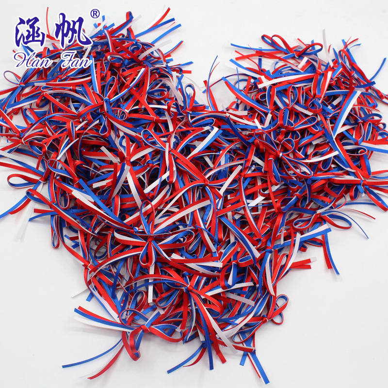 1 minute 0.3CM polyester ribbon red, white and blue hand-tied bow gift clothing gift box packaging decoration factory direct sales
