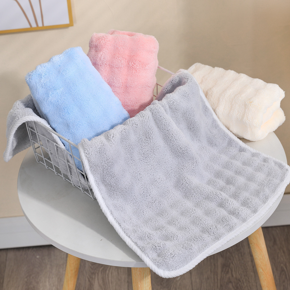 Cross-border shipping of towels, bubble fleece towels, bath towels, soft, absorbent and quick-drying face towels, bath towels and wrap towels details Picture