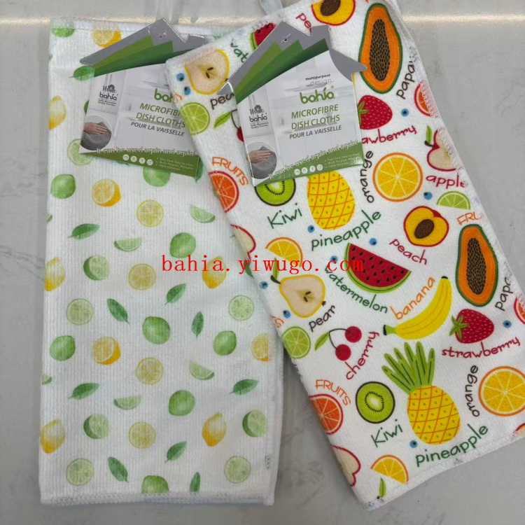 30*30cm digital printed tea towels, 2 pieces set, household kitchen cleaning cloth, multi-functional cleaning cloth bahia details Picture