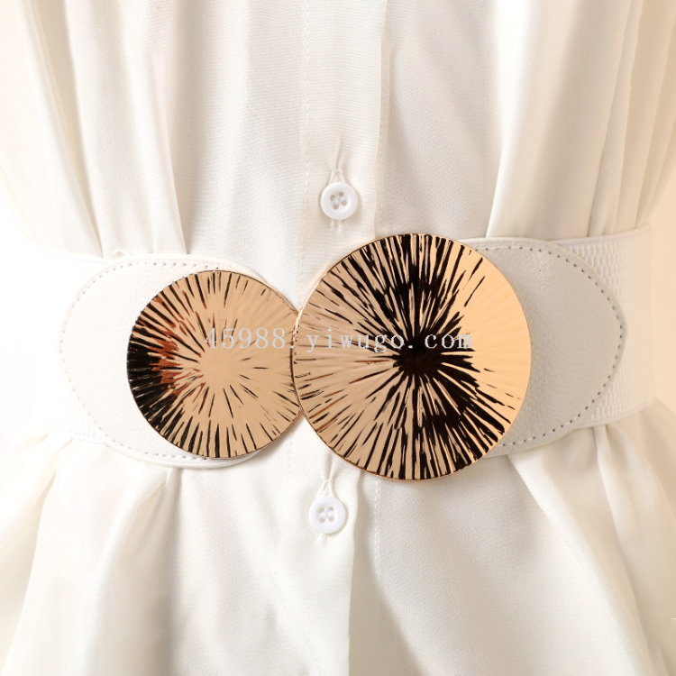 Cross-border best-selling women's belts, elastic and tight metal button-down accessories, dresses, coats, cinched waists, and waistbands details Picture
