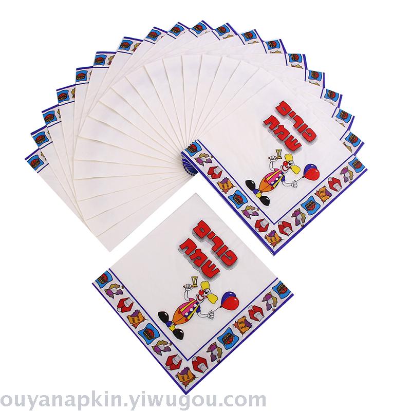 厂家直销批发印花餐巾纸/彩色纸巾花手帕纸
