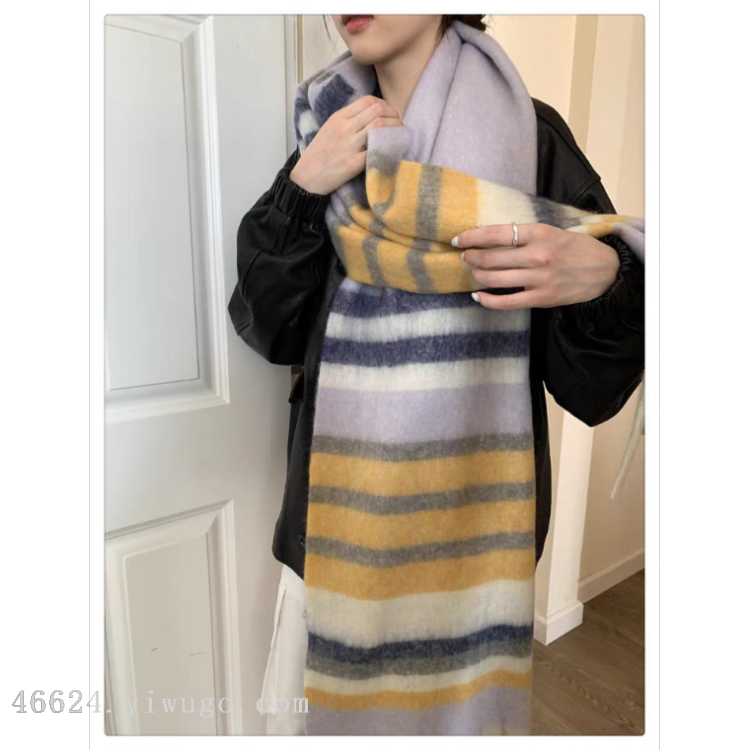 Cross-border scarf wholesale e-commerce platform 88 Cotton Candy series horizontal thick beard Scarves live-streaming supply chain Specification image