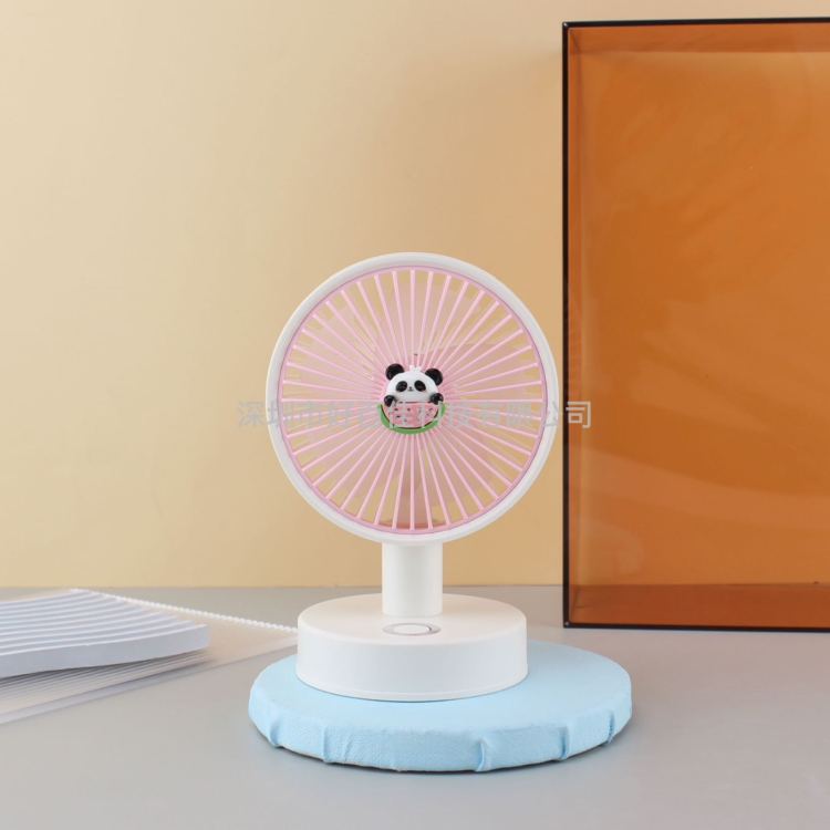 Panda desktop color light with three-speed electric fan Item Picture