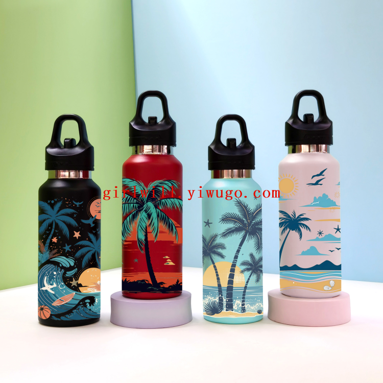 保温杯/学生保温杯/儿童保温杯/钛杯/保温杯儿童斜跨可爱白底实物图