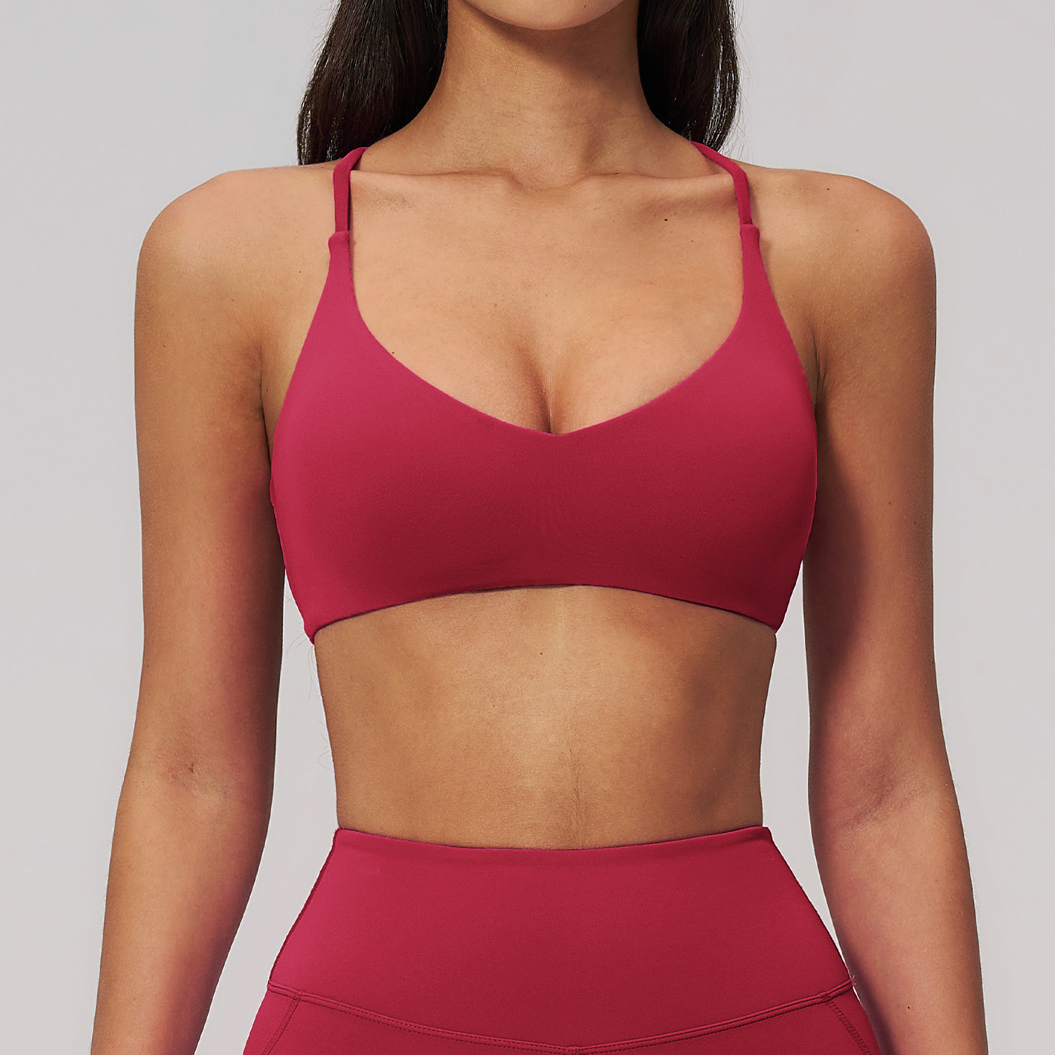 云感瑜伽文胸速干交叉美背高强度健身服休闲跑步运动内衣