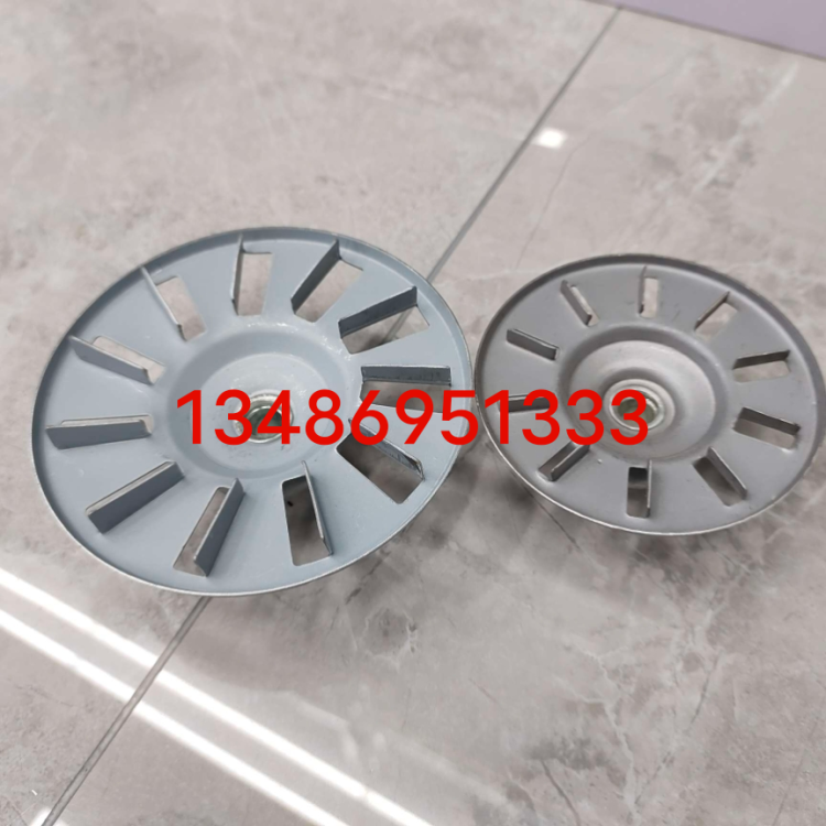 Semi-automatic washing machine pulley, universal double-drum washing machine fan impeller motor cooling wheel, iron fan impeller details Picture