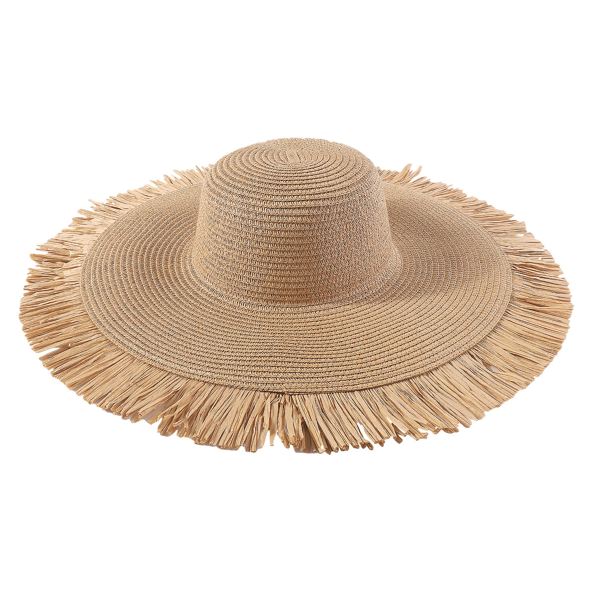 Fashionable lady's straw hat, Bohemian style, summer outdoor wide-brimmed sun hat, casual vacation, woven beach hat, straw hat Application Scenario