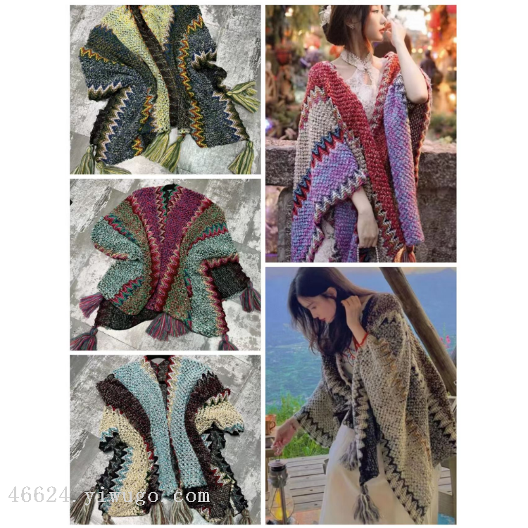 Cross-border scarf wholesale e-commerce live-streaming supply chain, ethnic style shawls details Picture