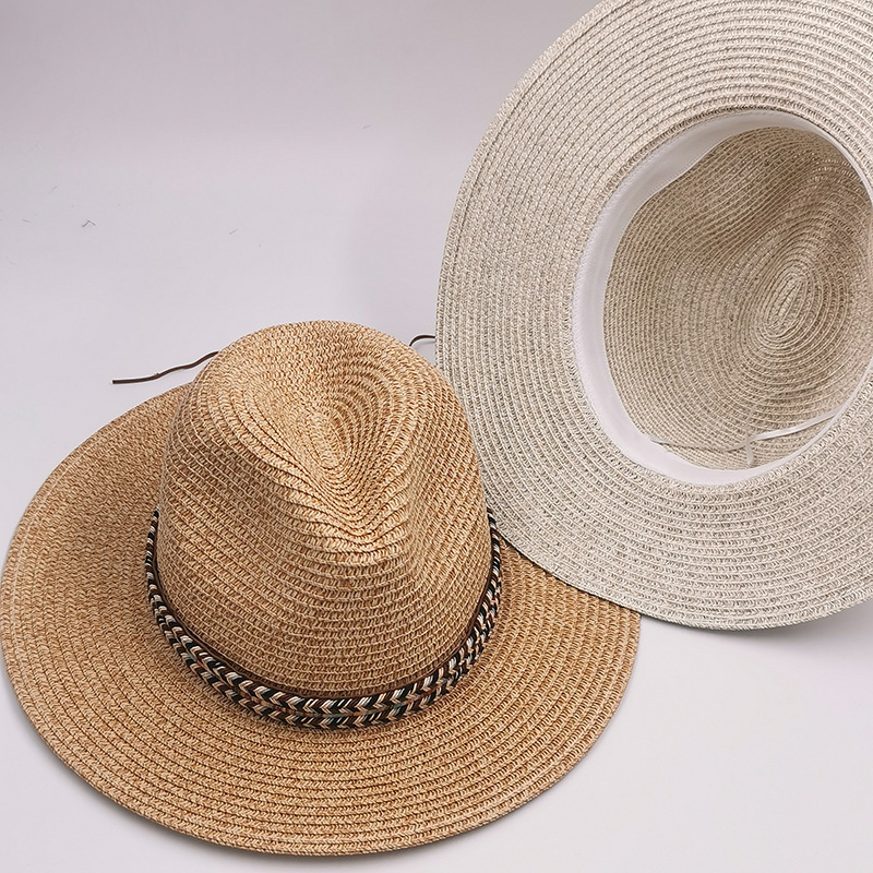 New top hats, European and American export new women's hats, cross-border jazz hats, Lafite straw hats, adult hats wholesale