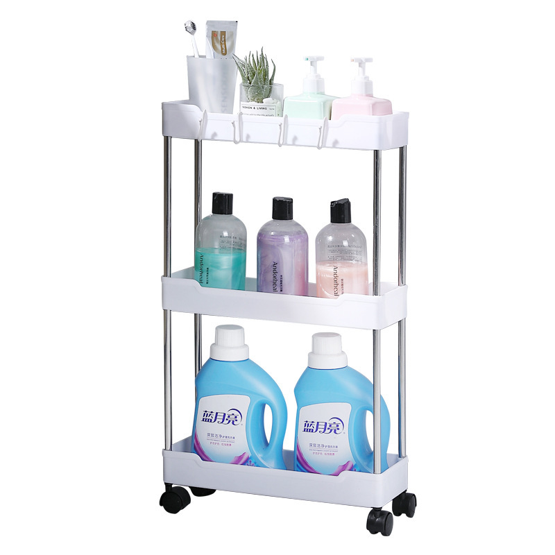 Trolley storage rack, floor-standing, multi-level bathroom, bathroom gap, living room, kitchen, tiered storage rack, small trolley for storage Item Picture