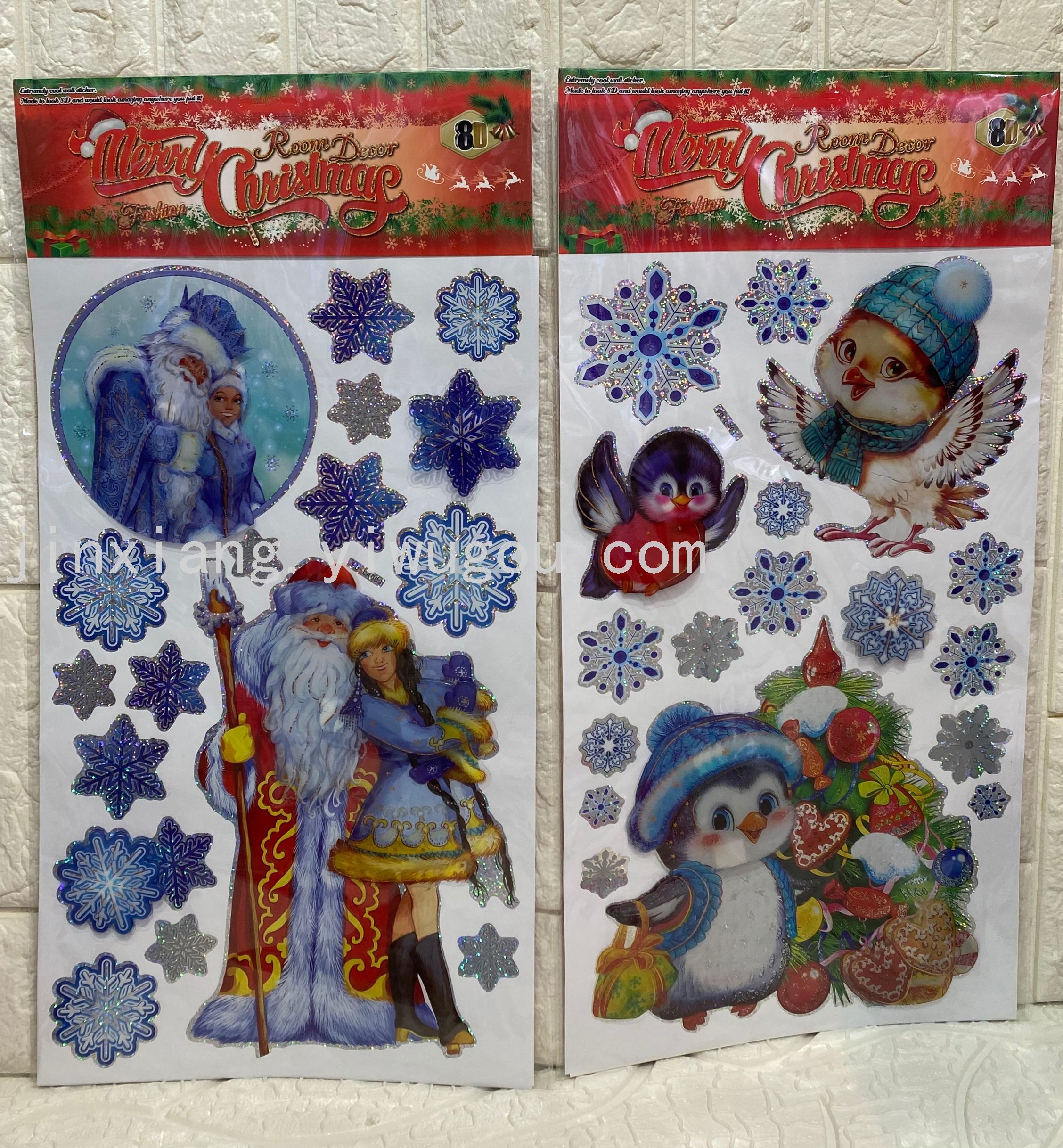 عيد الميلاد -سانتا على شكل جدران مزخرفة مع ملصقات ثلاثية الأبعاد ثلاثية الأبعاد details Picture
