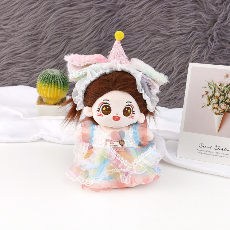 20厘米网红棉花娃娃大号炸毛娃娃毛绒玩具换装女孩布娃娃跨境批发产品图