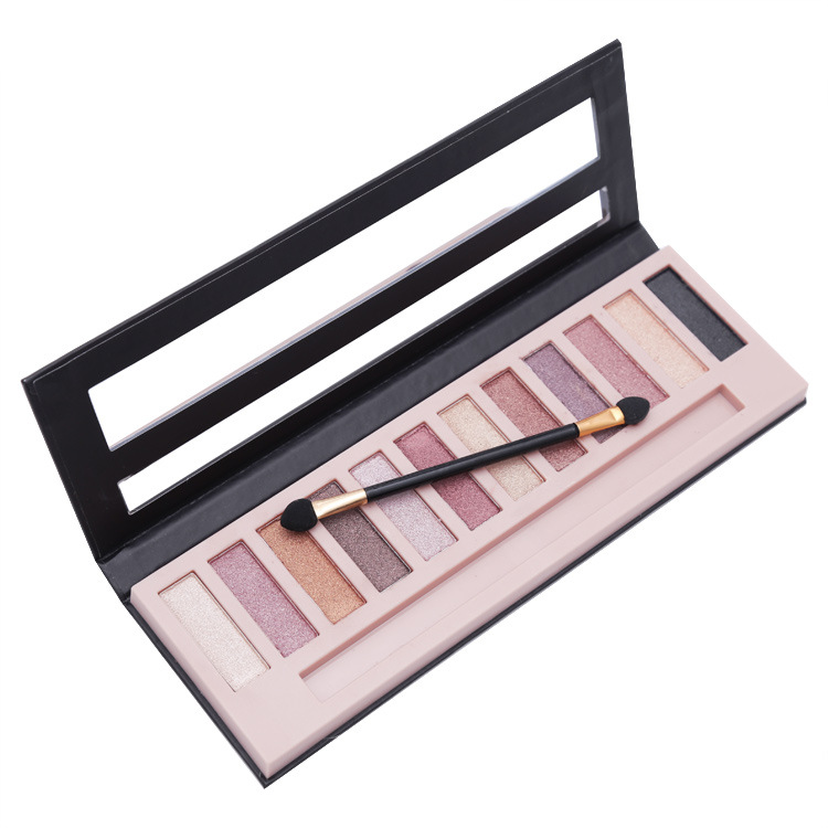 OEM/ODM factory custom wholesale, small-batch customized high-quality 12-color glitter matte waterproof mineral powder eyeshadow palette, comprehensive earth tone makeup