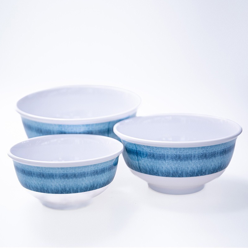 Melamine tableware set, household Japanese simple bowl, plate and spoon combination, high appearance level tableware wholesale Item Picture