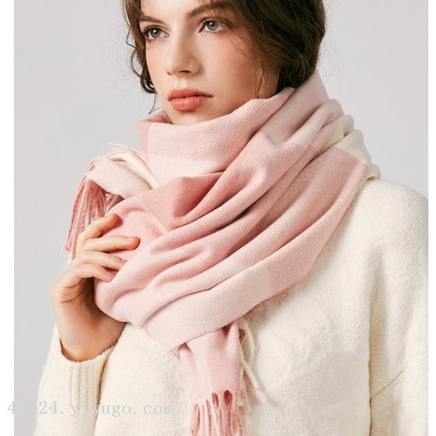 Wholesale of cross-border scarves in stock, e-commerce live streaming, supply chain, 96 wool series, color-blocked wool square grid Specification image