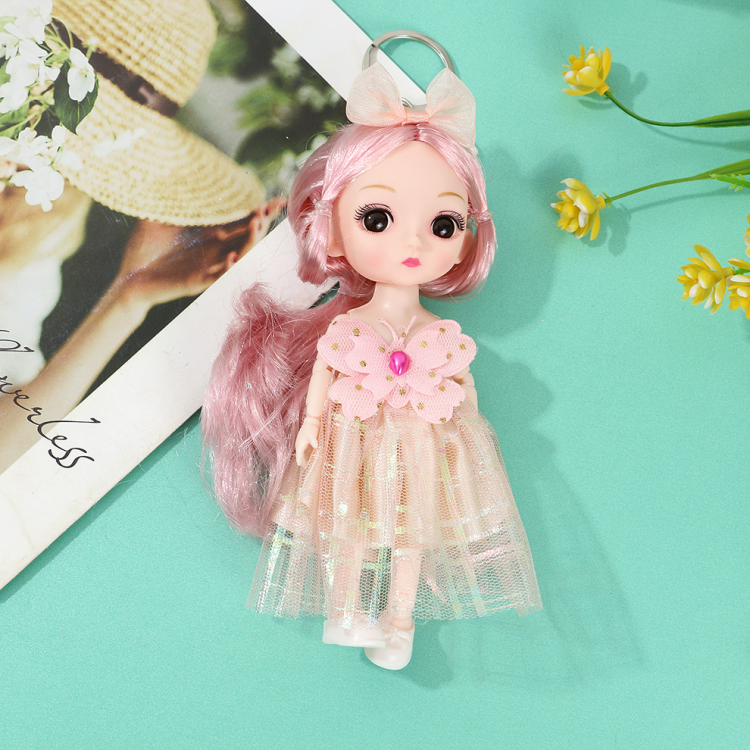 17 cm cartoon Barbie doll keychain, cute, trendy and exquisite girl doll princess toy doll bag pendant Application Scenario