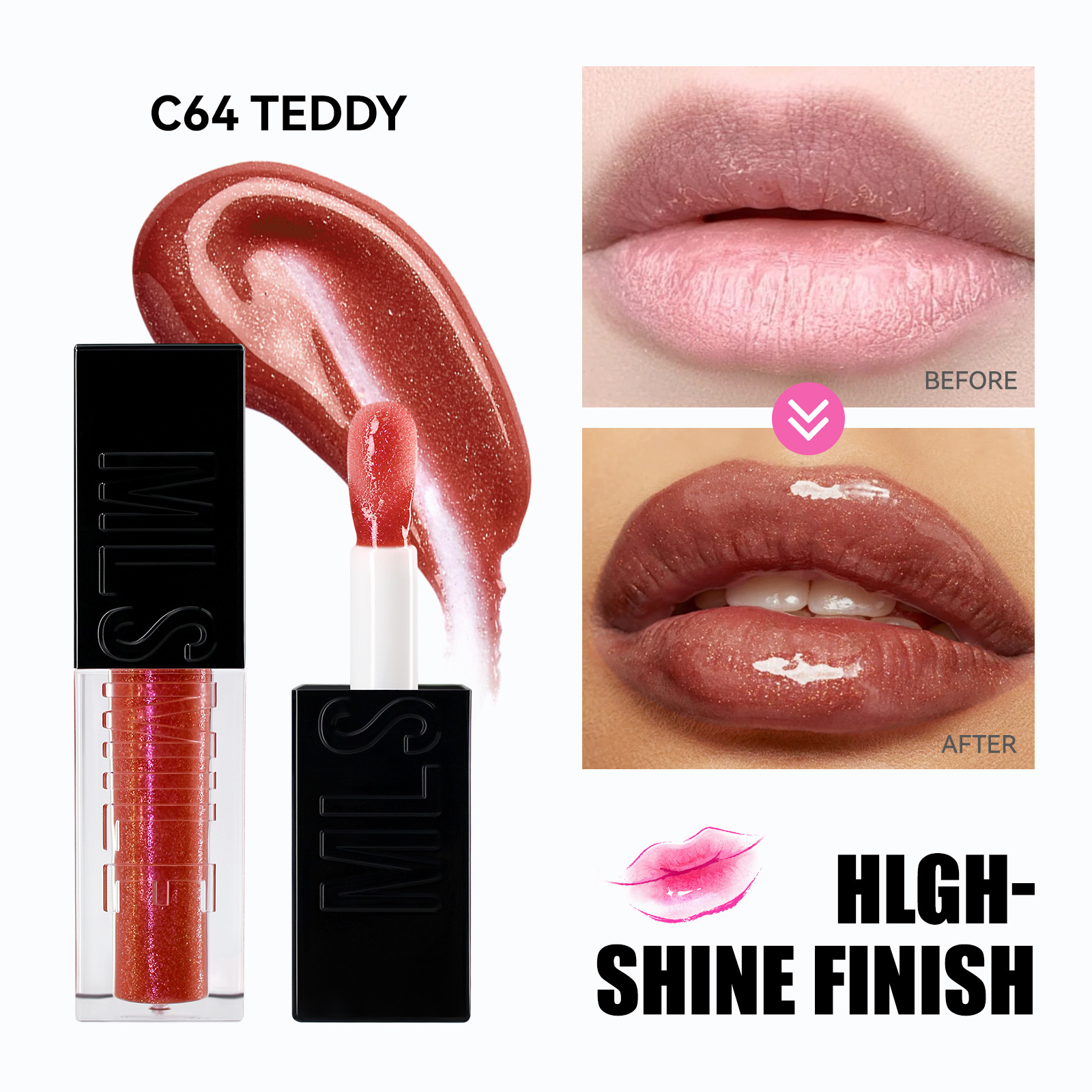 6-color mirror-finish water-sheen lip gloss, glass lip moisturizing and nourishing metal lip oil, lip balm Item Picture