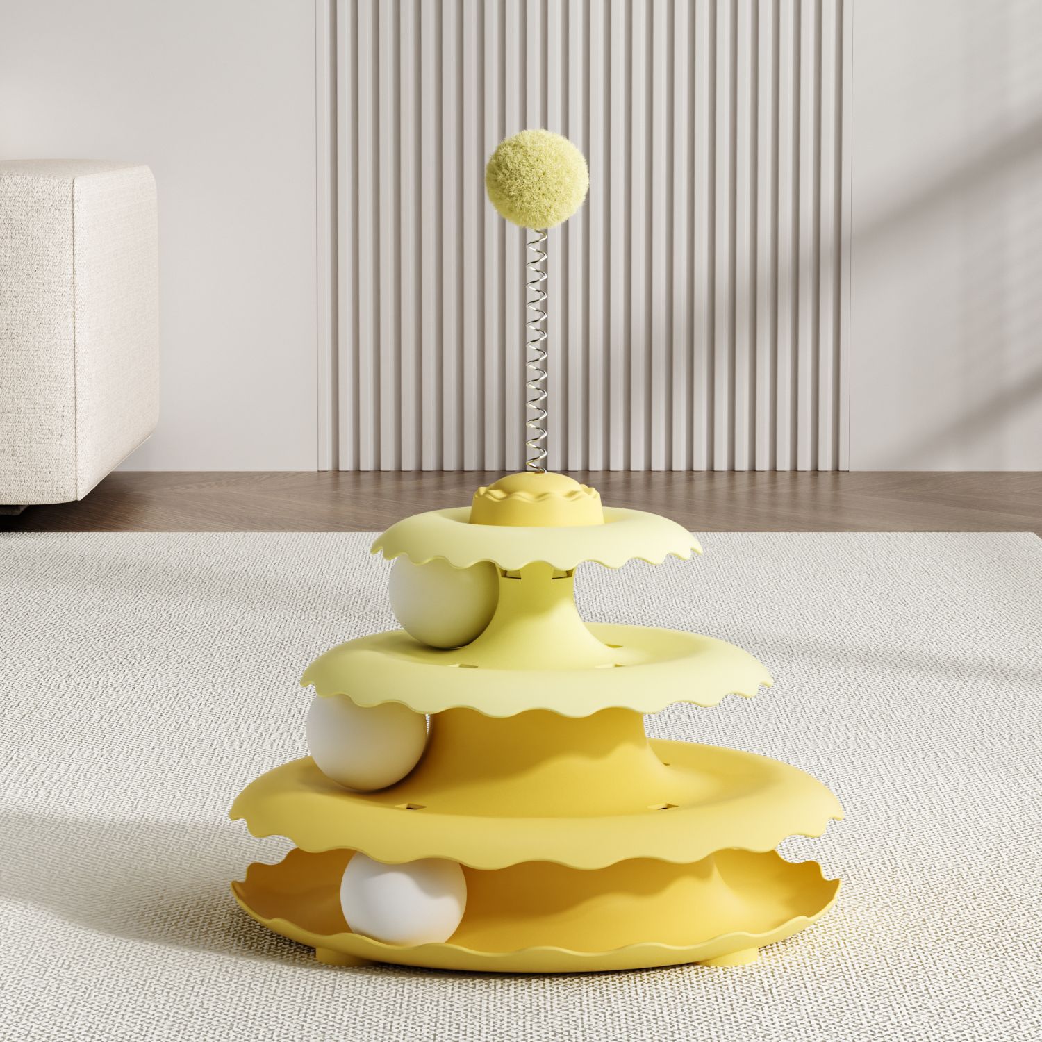 Cat toy wheel, self-entertainment and boredom relief tool, three-layer track ball for teasing cats, intelligence and energy consumption cat products collection Item Picture