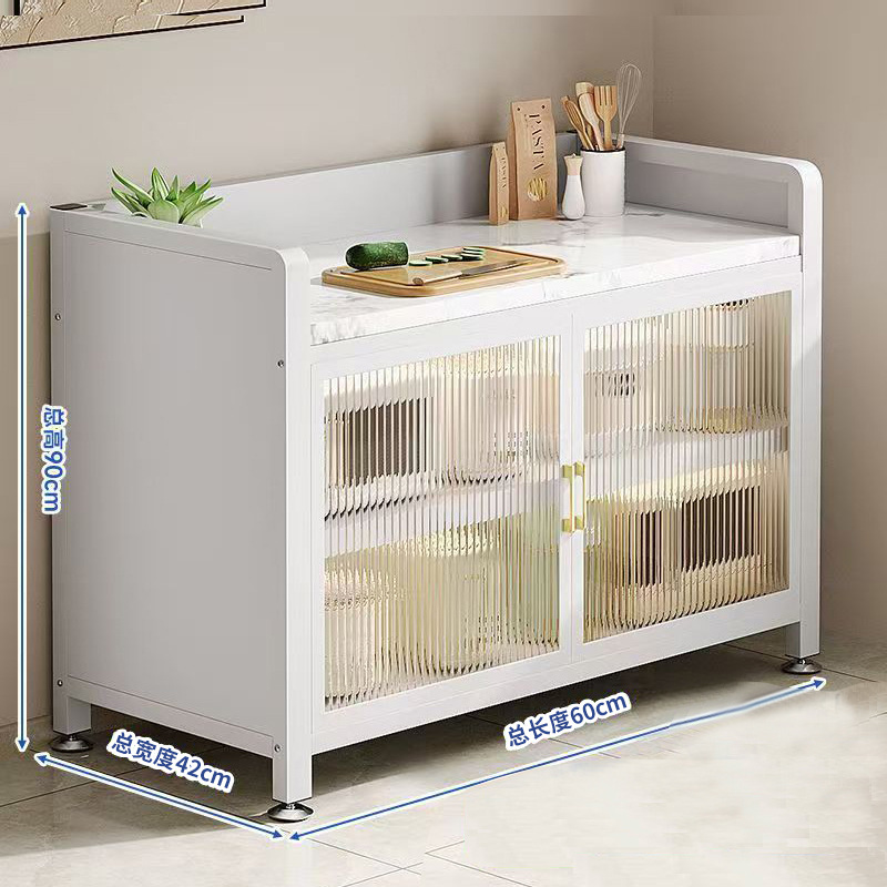 Customizable rock plate kitchen floor-standing storage cabinet, multi-door, multi-layer storage, multi-functional kitchen storage cabinet Application Scenario
