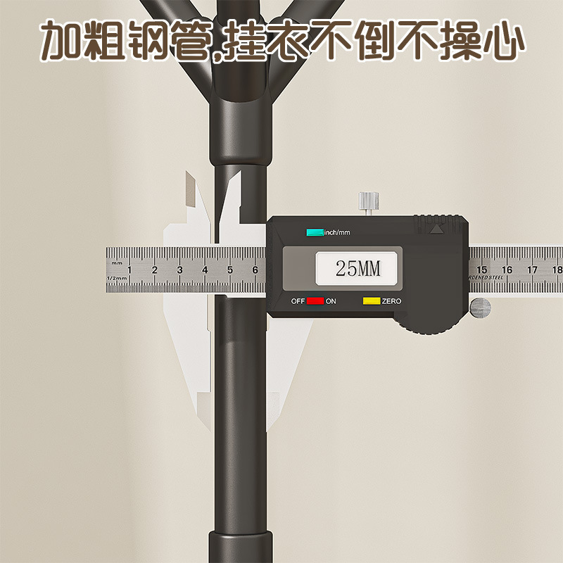 Traspaso transfronterizo de cabello simple rack de ropa colgador de piso montaje de dormitorio colgador de piso rack de almacenamiento de ropa Specification image