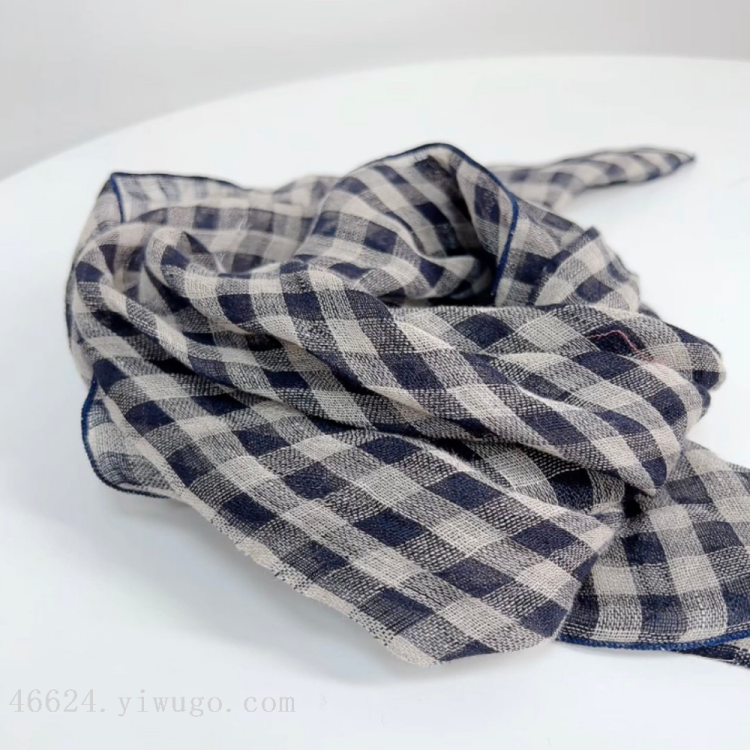 Wholesale of cross-border scarves in stock, Raindrop checkered small square scarves, e-commerce live streaming supply chain Item Picture