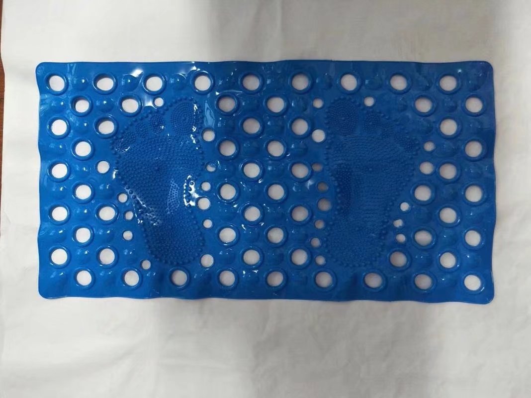 Anti-slip bathroom mat YC-01/02 Transparent solid color long square hole foot bath massage mat suction cup bathroom foot mat Item Picture