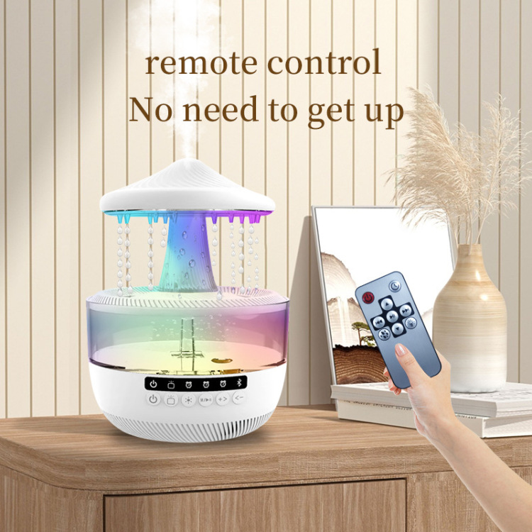 New Bluetooth speaker, Cloud raindrop aroma diffuser, seven-color ambient light, remote control, timed essential oil aroma diffuser and humidifier Application Scenario