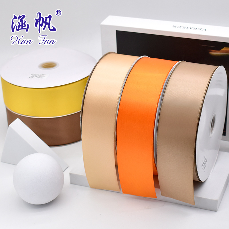 Blue ribbon rolled decorative items, handcrafted materials, ribbon tied flower gift box packaging decorative items, 50 meters long Specification image