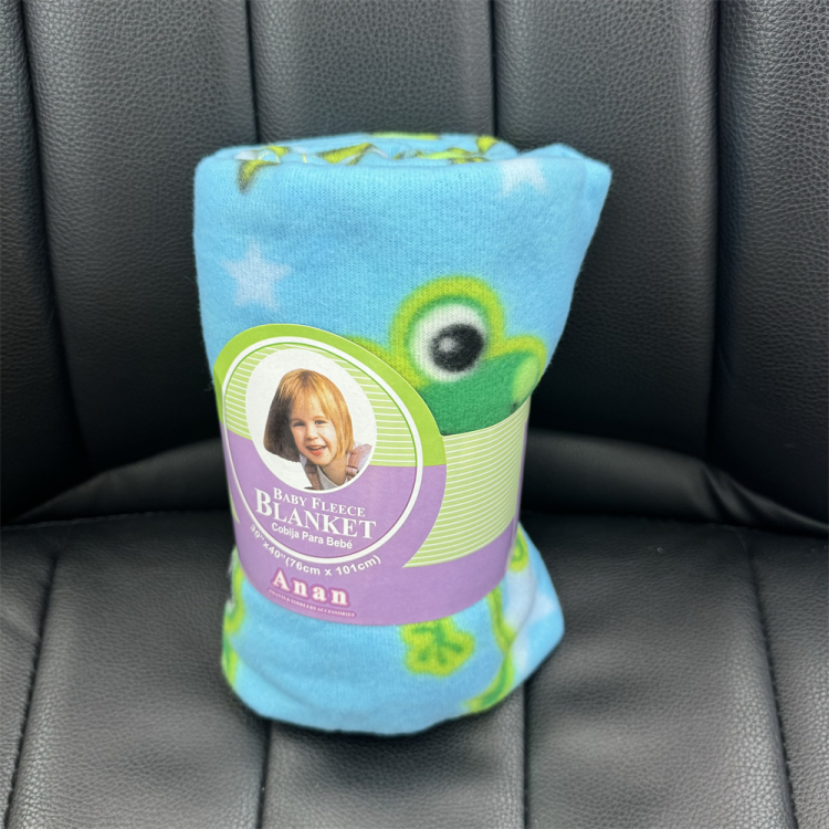 外贸婴儿毛毯卡通毯子加厚保暖童毯午睡盖印花儿童毛毯白底实物图