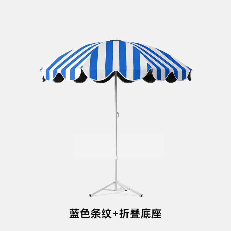 مظلات شمسية مخططة تحمل مظلات شمسية، ومظلات، تعلن عن مطاعم خييم الرمال عبر الحدود Item Picture